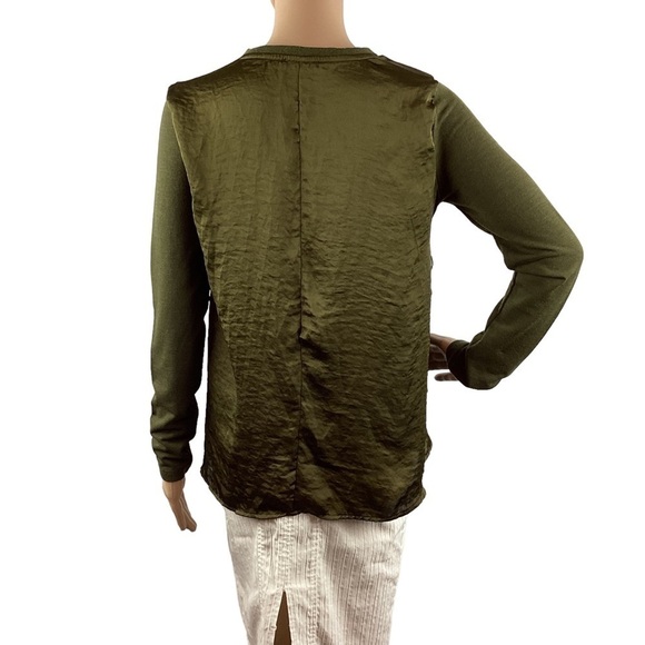 Zara Olive Green Sweater Size S Long Sleeve Pullover Ruffle - Picture 5 of 7